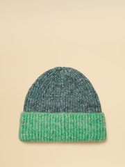 Joules Colourblock Green Beanie Hat - Image 2 of 3