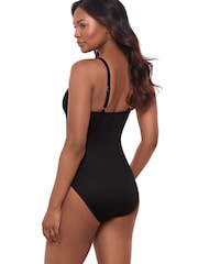 Miraclesuit Black Underwired Mesh Insert & Hardware Detail Fronted Tummy Control Swimsuit - Image 3 of 6