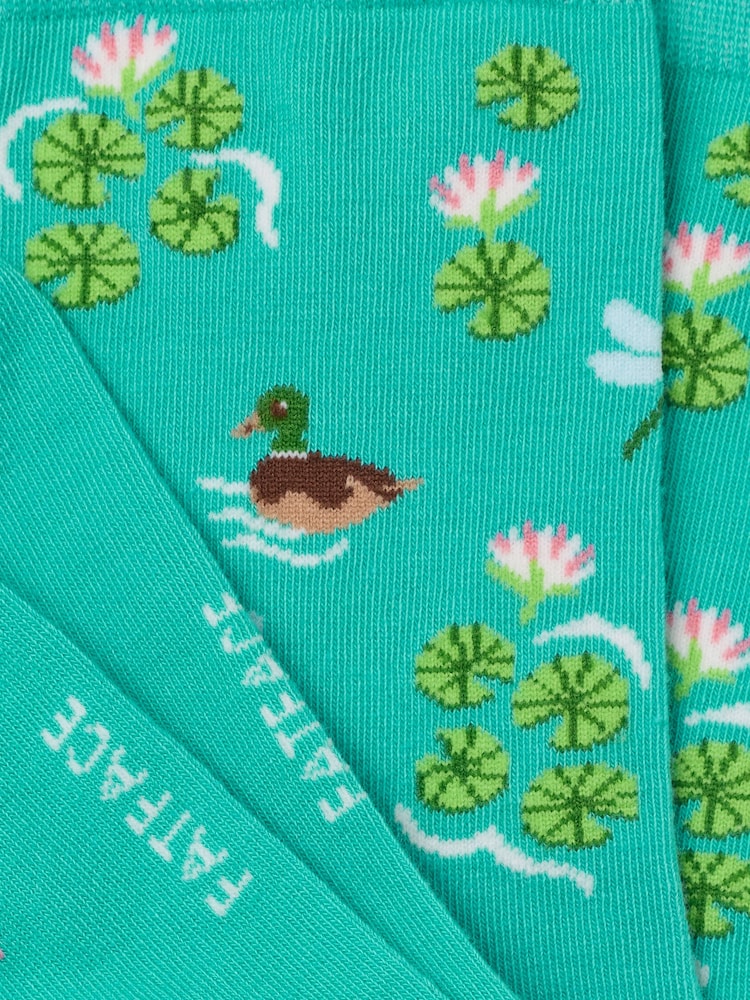 FatFace Turquoise Blue Duck Pond Socks - Image 2 of 2 FatFace Turquoise Blue Duck Pond Socks - Image 2 of 2