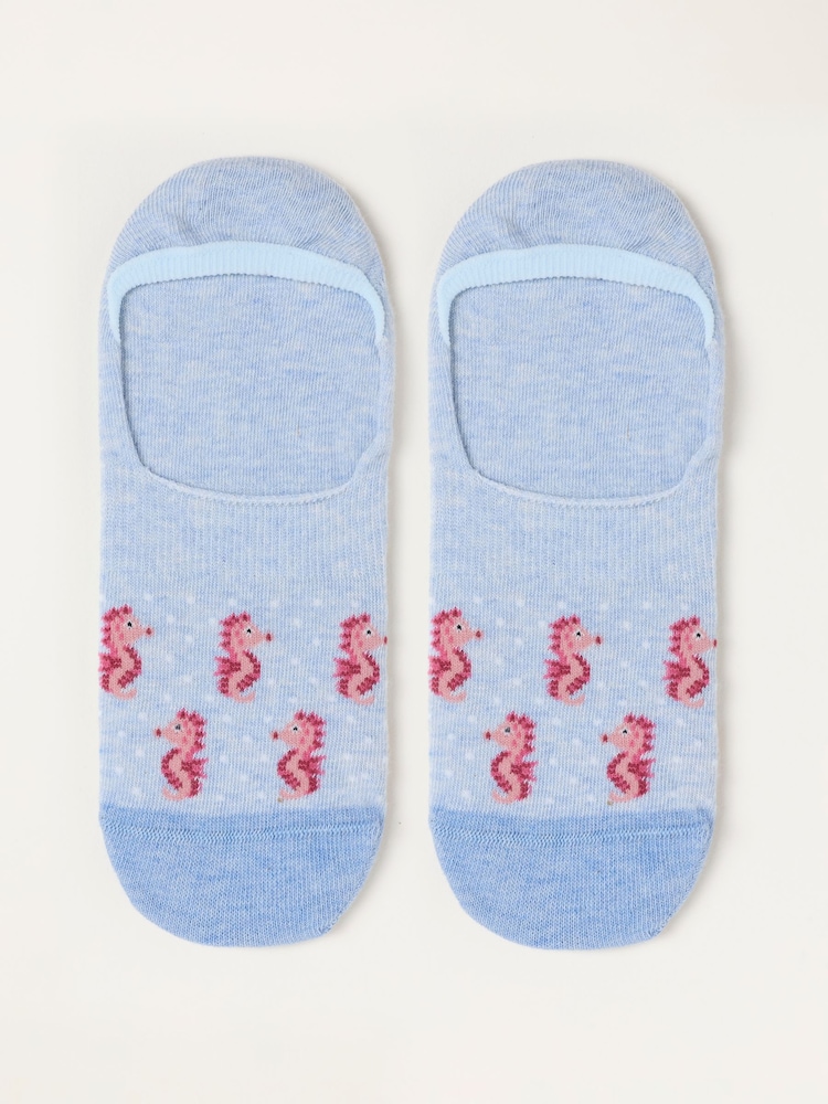 FatFace Light Blue Seahorse Footsie Socks - Image 1 of 2 FatFace Light Blue Seahorse Footsie Socks - Image 1 of 2