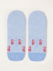 FatFace Light Blue Seahorse Footsie Socks - Image 2 of 2