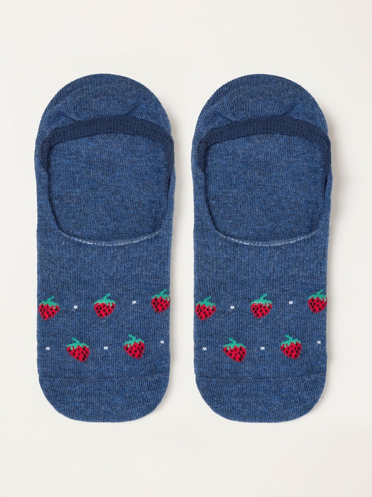 FatFace Navy Strawberry Footsie Socks - Image 1 of 2