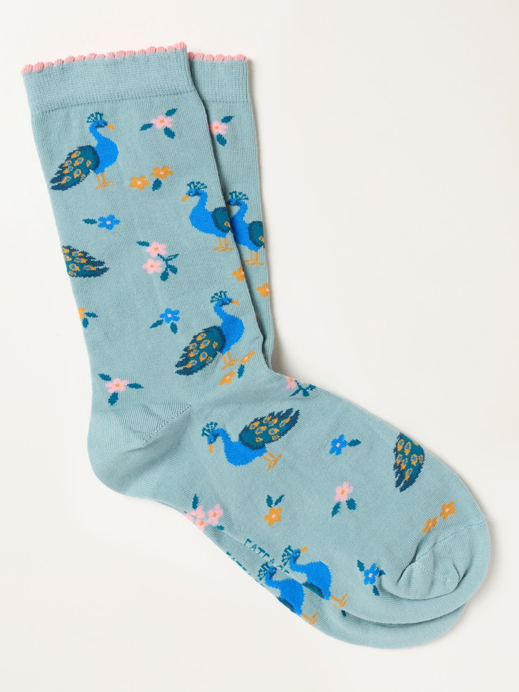 FatFace Green Haze Peacock Socks - Image 1 of 2 FatFace Green Haze Peacock Socks - Image 1 of 2