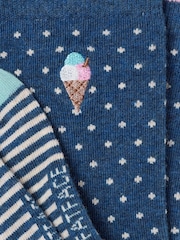FatFace Navy Embroidered Ice Cream Socks - Image 2 of 2