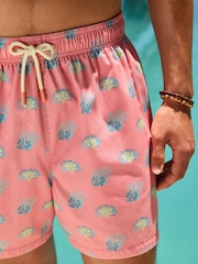 وردي مرجاني - شورتات السباحة بطبعة 5 بوصة مصنوعة من القطن - صورة 5 من 5