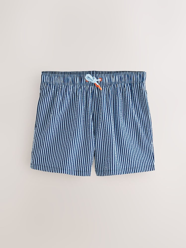 Marineblauw met print - Stripe Seersucker 5 Inch Swim Shorts - Afbeelding 1 van 4 Marineblauw met print - Stripe Seersucker 5 Inch Swim Shorts - Afbeelding 1 van 4