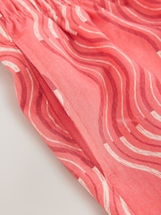 Pink Wave Print 5 Inch Swim Shorts with Cotton - Image 10 of 10