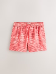 Pink Wave Print 5 Inch Swim Shorts with Cotton - Image 7 of 10