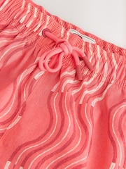Pink Wave Print 5 Inch Swim Shorts with Cotton - Image 8 of 10
