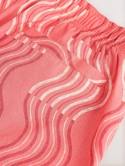 Pink Wave Print 5 Inch Swim Shorts with Cotton - Image 9 of 10