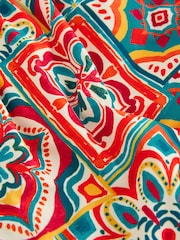 Red Tile Print 5 Inch Swim Shorts - Image 8 of 8