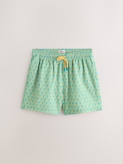 Teal/Yellow Shell - Seersucker 5 inch Swim Shorts - Obraz 6 z 8