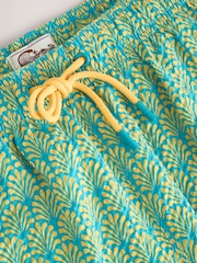 Teal/Yellow Shell - Seersucker 5 inch Swim Shorts - Obraz 7 z 8