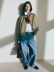 BHOEM Khaki Green Balloon Gabardine Jacket - Imaginea 3 din 6