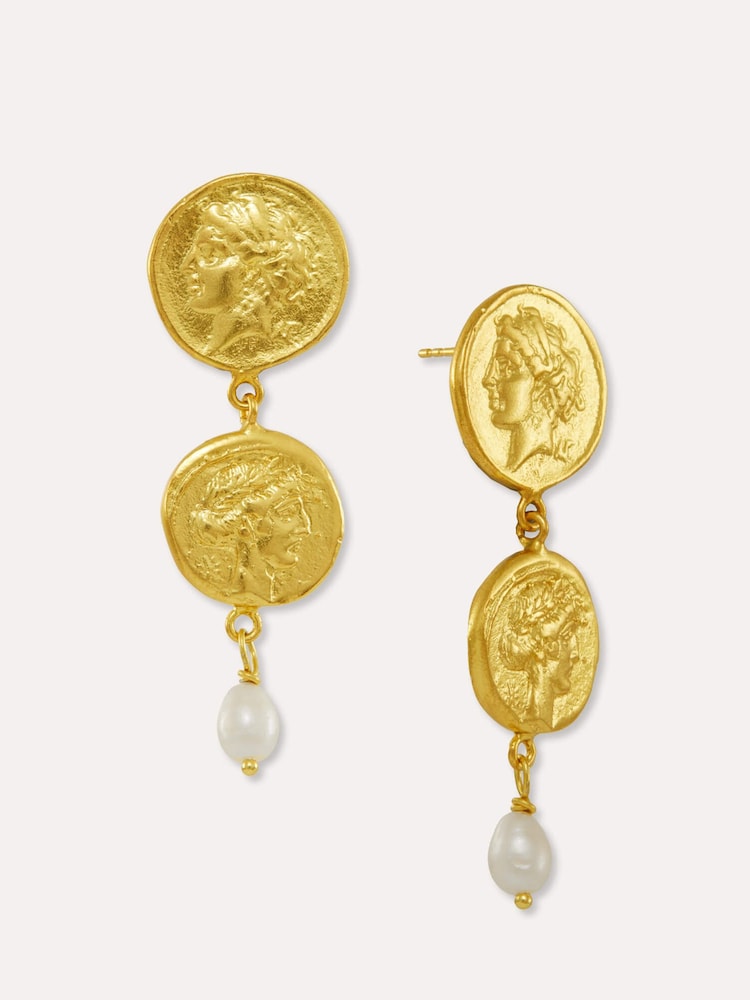 Odella Pearl Drop Stud Earrings - Image 1 of 2 Odella Pearl Drop Stud Earrings - Image 1 of 2
