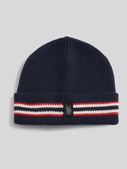 U.S. Polo Assn Blue Brand Stripe Knit Beanie - Image 1 of 3