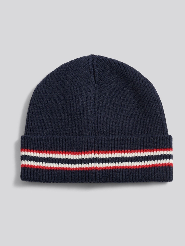 U.S. Polo Assn Blue Brand Stripe Knit Beanie - Image 2 of 3