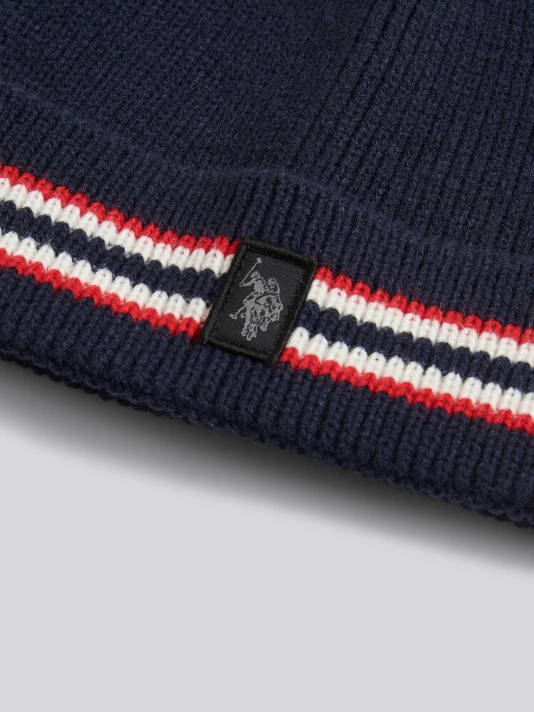 U.S. Polo Assn Blue Brand Stripe Knit Beanie - Image 3 of 3