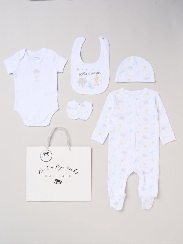 Rock-A-Bye Baby Boutique Cotton Baby Gift Set 5 Piece - Image 1 of 6 Rock-A-Bye Baby Boutique Cotton Baby Gift Set 5 Piece - Image 1 of 6