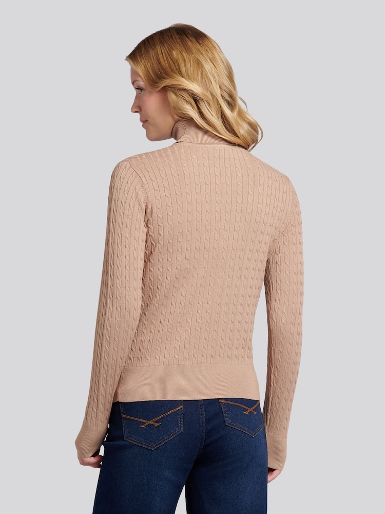 لون طبيعي - U.S. Polo Assn. Fine Cable Roll Neck Jumper - صورة 2 من 7 لون طبيعي - U.S. Polo Assn. Fine Cable Roll Neck Jumper - صورة 2 من 7