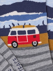 FatFace Grey Camper Scene Socks - Image 2 of 2