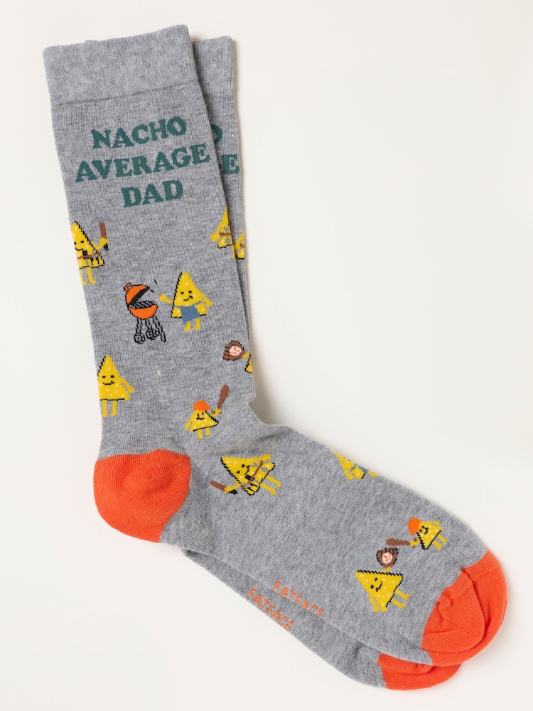 FatFace Grey Nacho Your Average Dad Socks - Image 1 of 2
