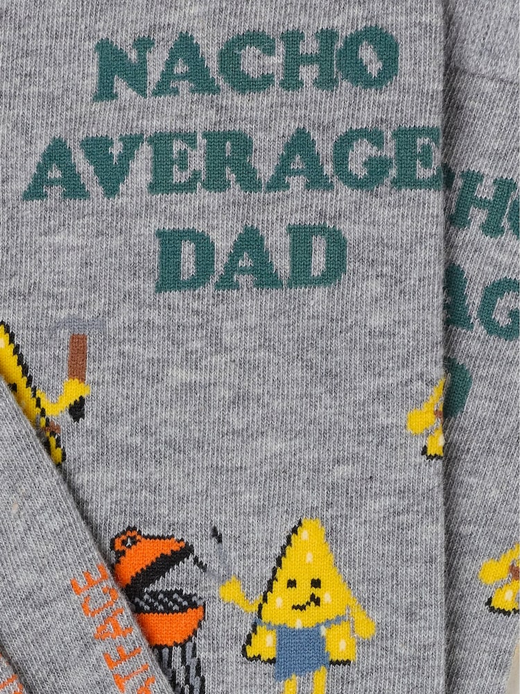 FatFace Grey Nacho Your Average Dad Socks - Image 2 of 2
