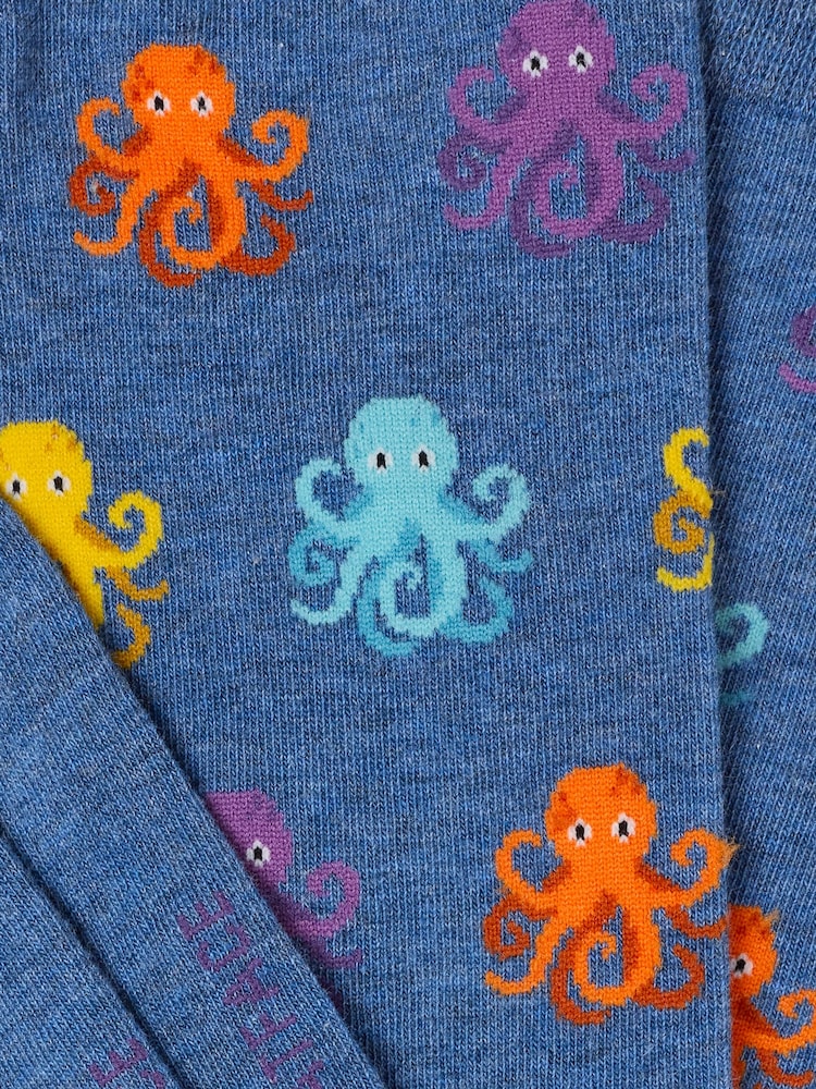 FatFace Blue Octopus Socks - Image 2 of 2