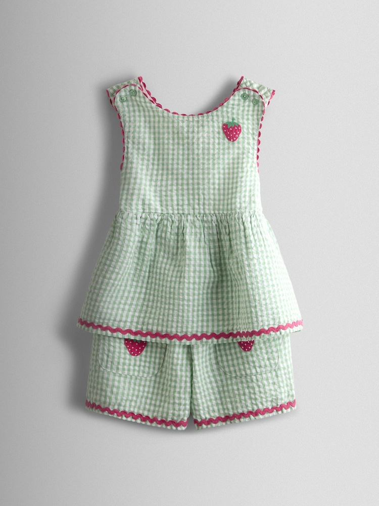 Jojo Maman Bébé Green Top and Shorts Set - Image 1 of 7 Jojo Maman Bébé Green Top and Shorts Set - Image 1 of 7