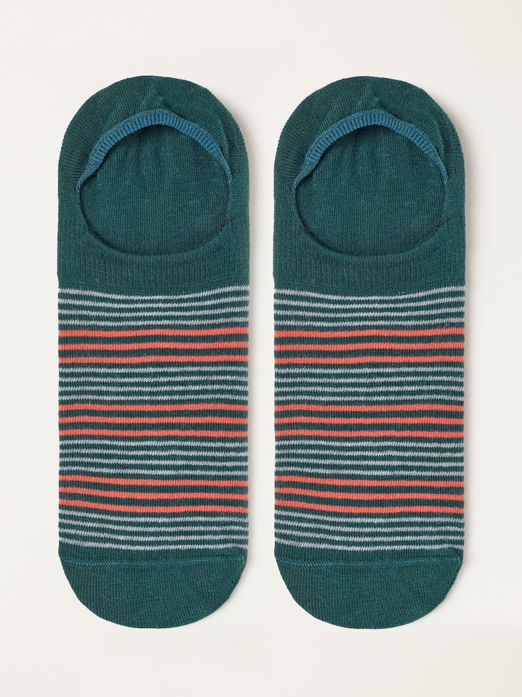 FatFace Green Stripe Footsie Socks - Image 1 of 2