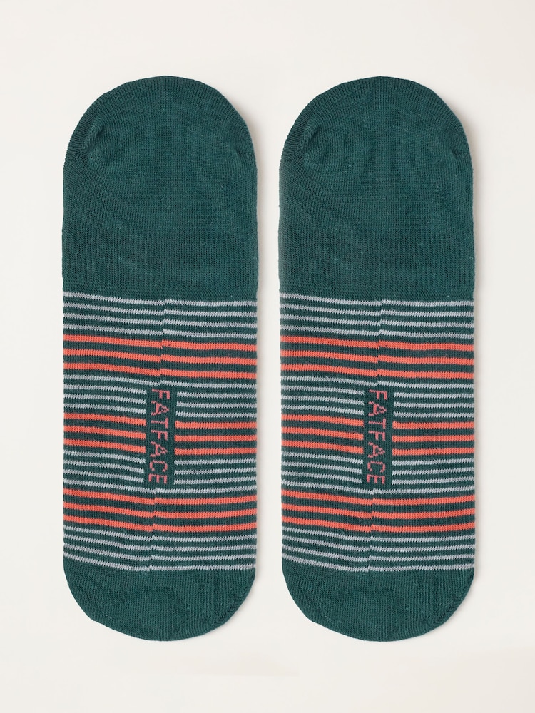 FatFace Green Stripe Footsie Socks - Image 2 of 2