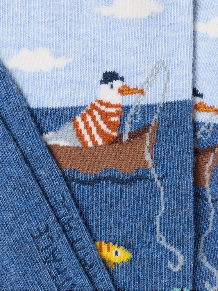 FatFace Blue Fishing Seagull Scene Socks - Image 2 of 2