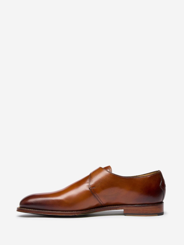 Oliver Sweeney Hand Finished Calf Leather Monk Brown Shoes - Image 2 of 5 Oliver Sweeney Hand Finished Calf Leather Monk Brown Shoes - Image 2 of 5