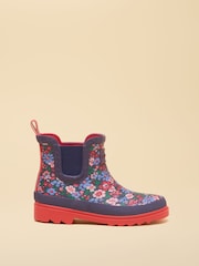 Navy & Red Floral - Joules Kids Ankle Wellies - Պատկեր 1 6-ից