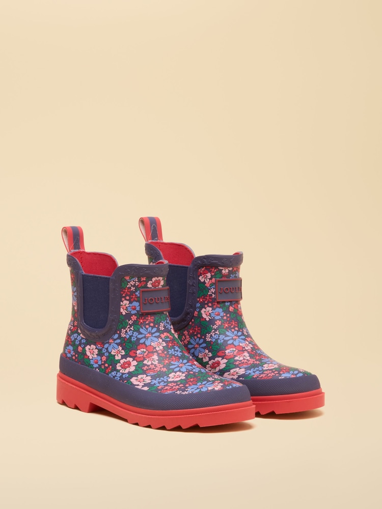 Navy & Red Floral - Joules Kids Ankle Wellies - Պատկեր 2 6-ից Navy & Red Floral - Joules Kids Ankle Wellies - Պատկեր 2 6-ից