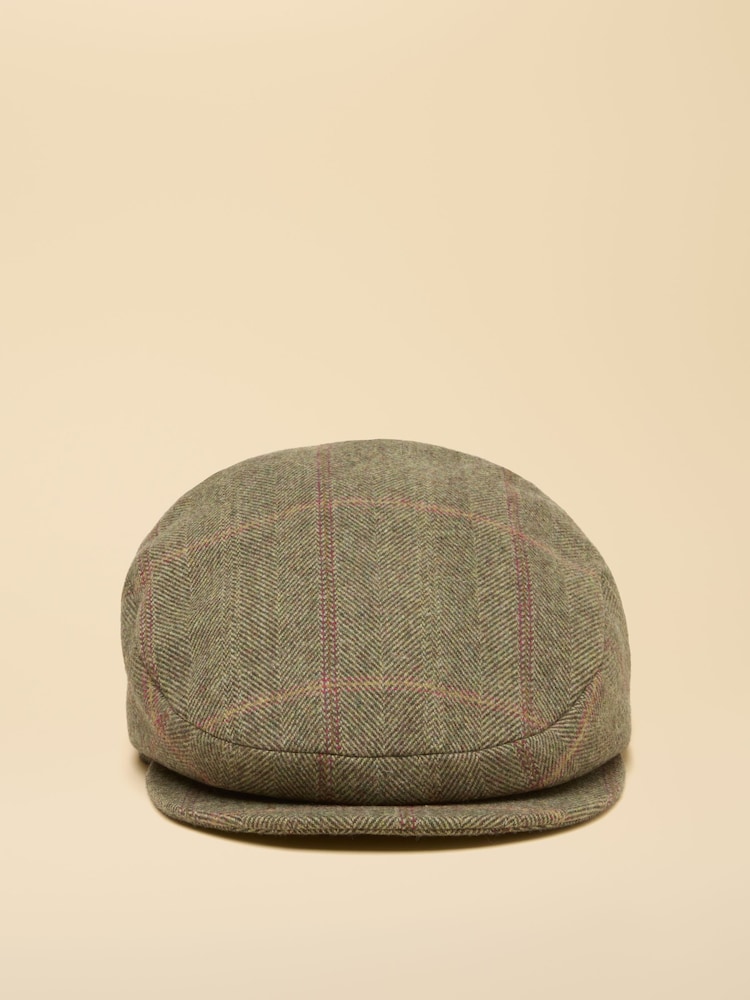 Joules Ashby Green Tweed Flat Cap - Image 1 of 8 Joules Ashby Green Tweed Flat Cap - Image 1 of 8
