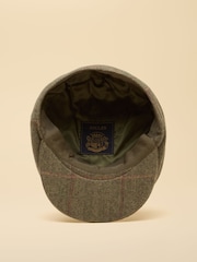 Joules Ashby Green Tweed Flat Cap - Image 7 of 8