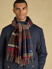 Joules Langtree Burgundy Hotch Potch Scarf - Image 4 of 8