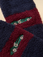 Joules Men's Fluffy Red & Navy Racecar Socks - Image 2 of 3