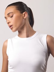 Gym King White Ruched Jersey Tank - Image 8 of 9