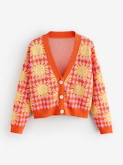 Eleanor Bowmer Pink/Yellow Sun Knitted Cardigan - Image 1 of 3