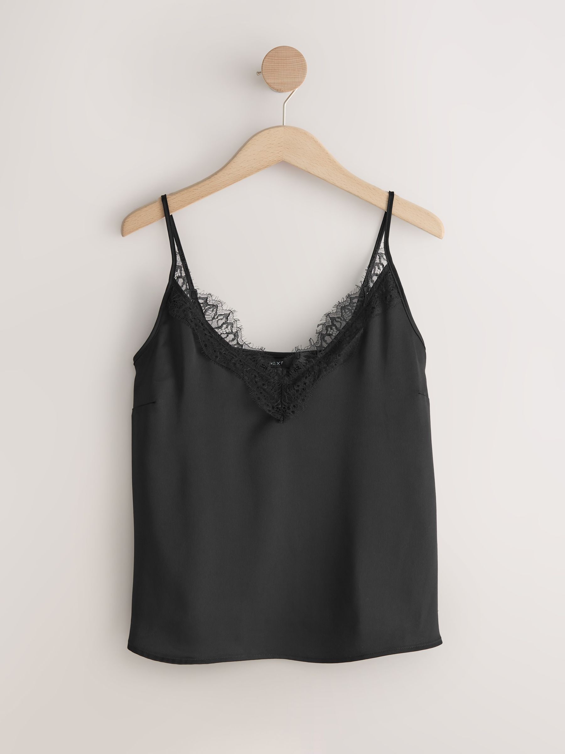 Buy Black/Ecru Polka Dot Lace Cami Tops 2 Pack from Next India