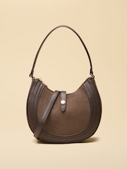 Joules Chocolate Brown Crossbody Saddle Bag - Image 1 of 8