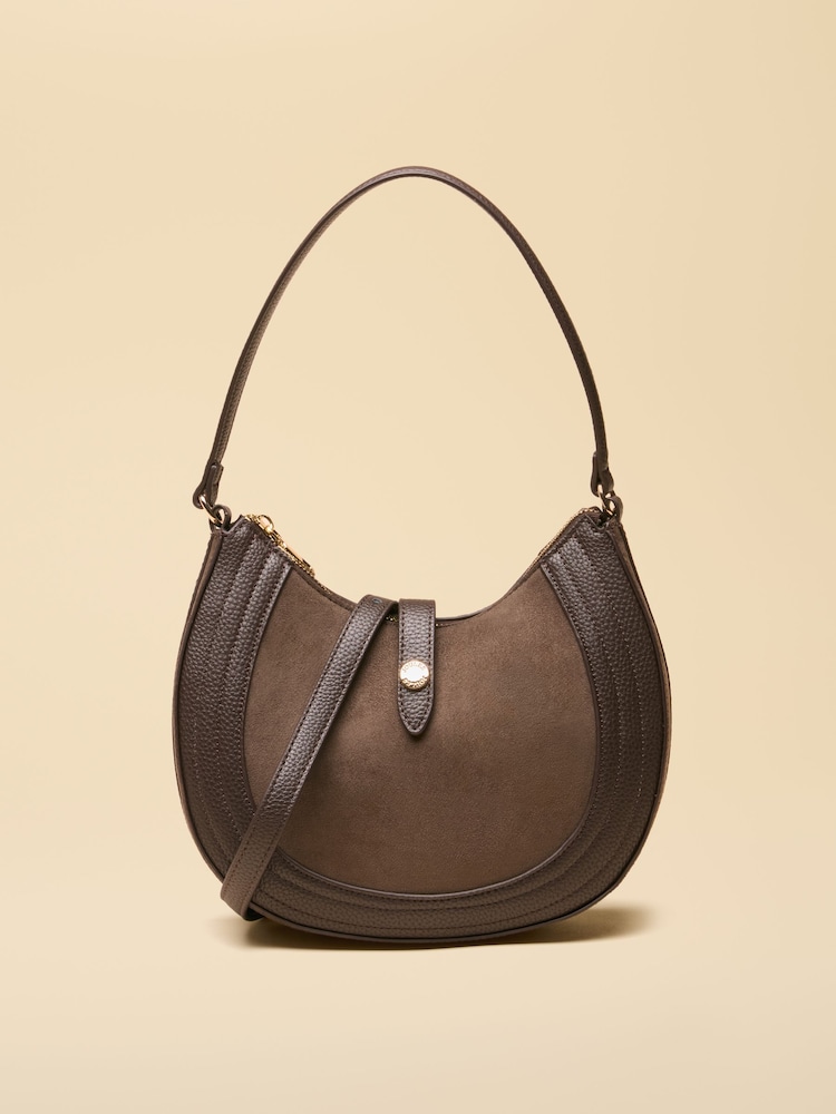 Joules Chocolate Brown Crossbody Saddle Bag - Image 1 of 8 Joules Chocolate Brown Crossbody Saddle Bag - Image 1 of 8