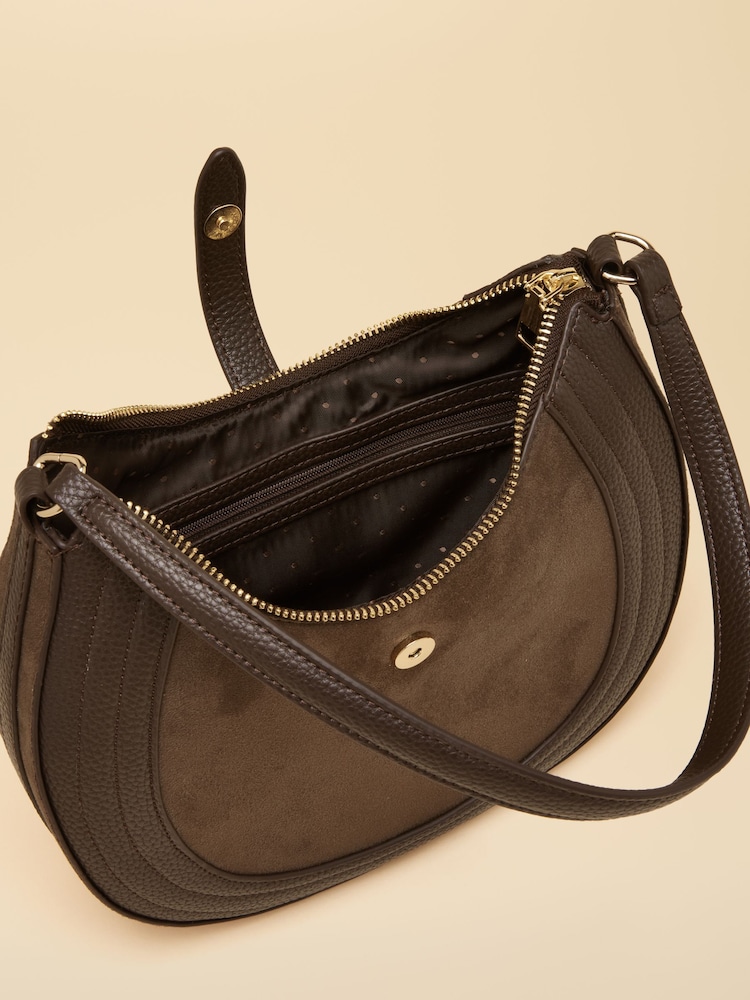 Joules Chocolate Brown Crossbody Saddle Bag - Image 8 of 8 Joules Chocolate Brown Crossbody Saddle Bag - Image 8 of 8