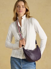 Joules Jade Purple Half Moon Adjustable Cross-Body Bag - Image 1 of 8