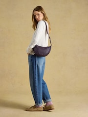 Joules Jade Purple Half Moon Adjustable Cross-Body Bag - Image 2 of 8