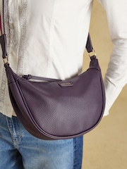 Joules Jade Purple Half Moon Adjustable Cross-Body Bag - Image 3 of 8