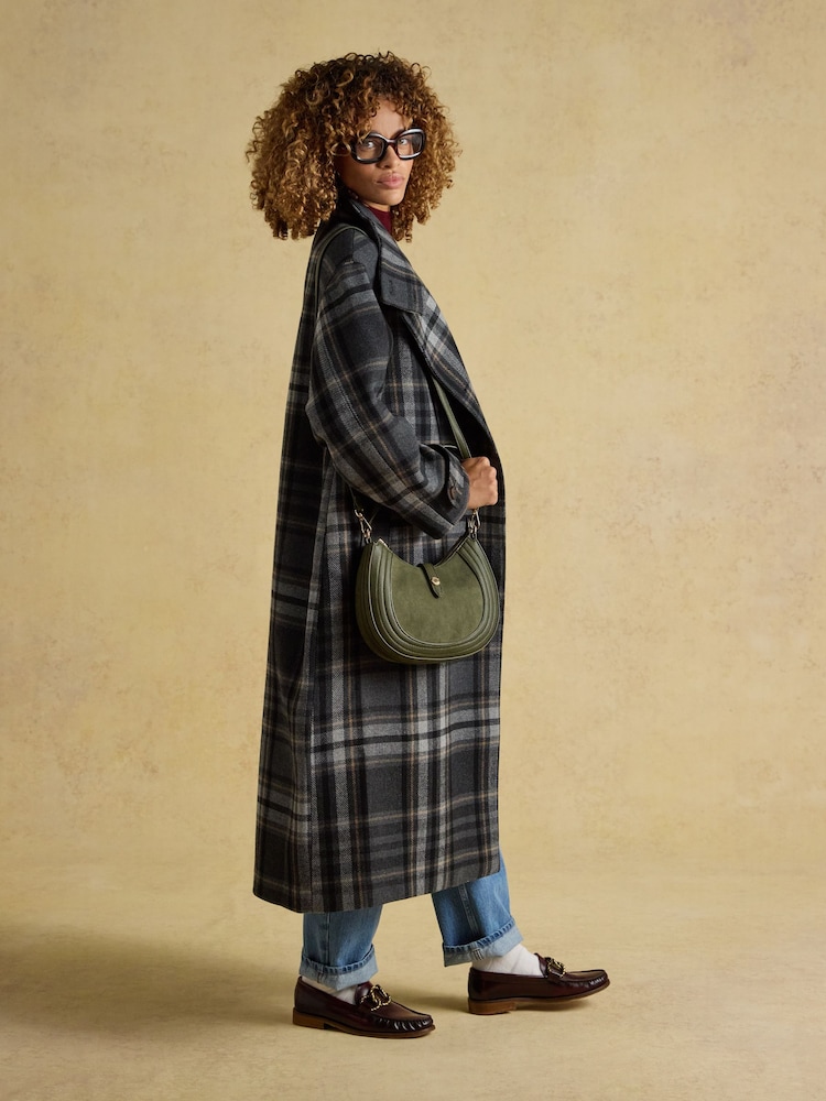 Joules Khaki Green Crossbody Saddle Bag - Image 2 of 9
