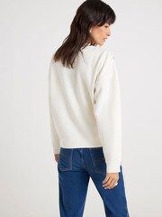 River Island Cream Diamante Pearl Trim Sweatshirt - Image 2 of 4